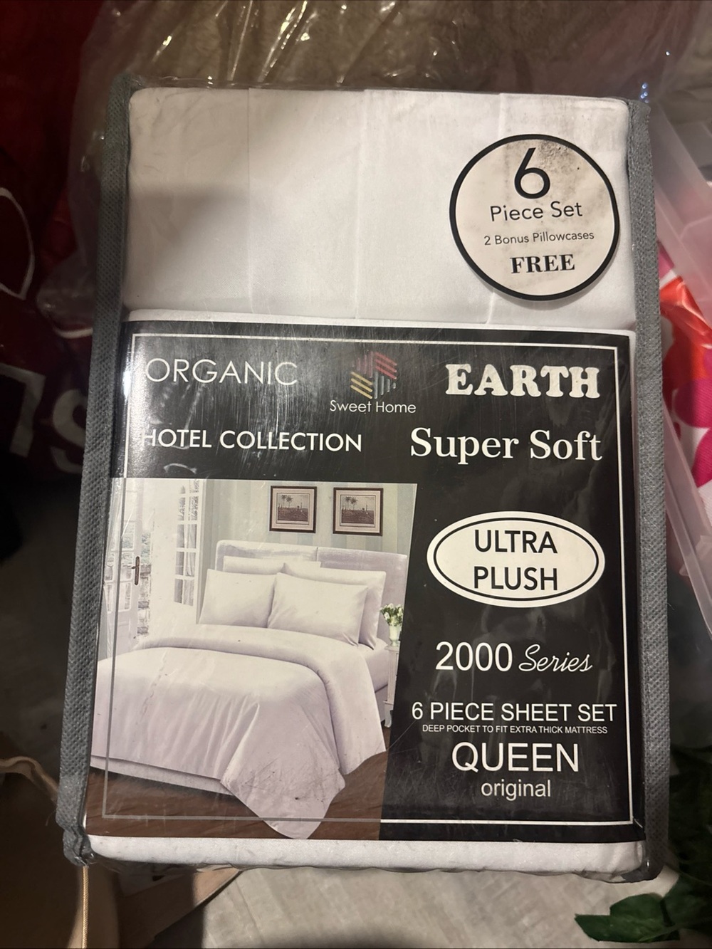 NWT Earth Organic Super Soft Ultra Plush Queen Sheet Set - 2000 series 6 Pc set